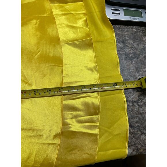 Milano Women's XL (14) Yellow One Shoulder Rhinestone Prom Dress Long Formal - Picture 13 of 16